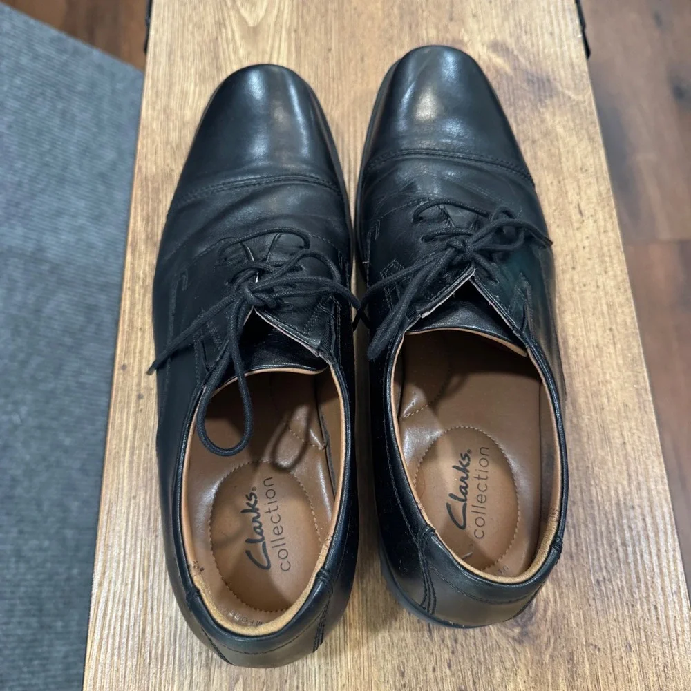 Clarks Collection Shoes‎ Mens 11 Black Leather Dress Oxford Ultimate Comfort